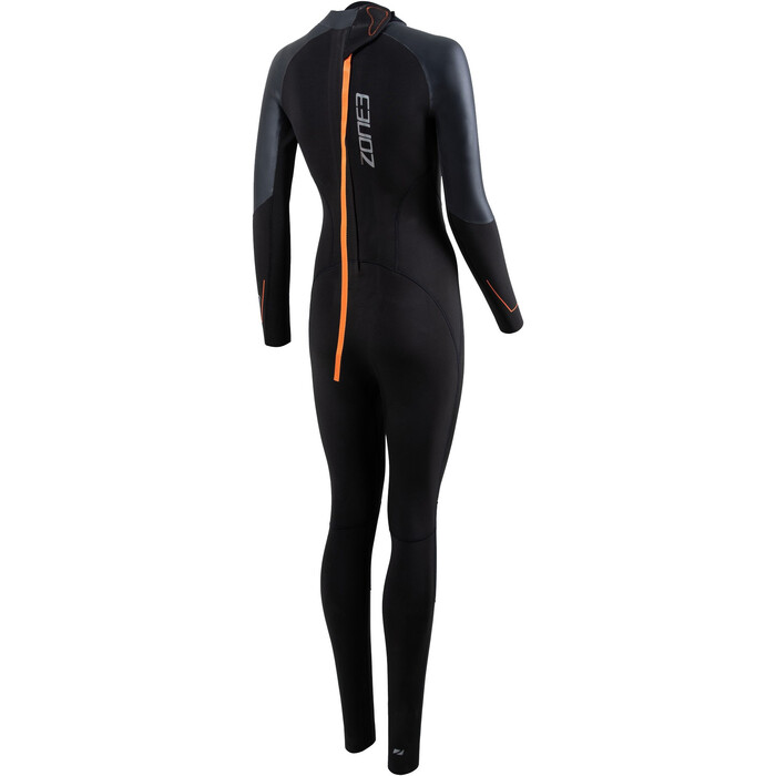 2024 Zone3 Womens Yulex Switch Back Zip Wetsuit WS24WFLMS101 - Black / Orange